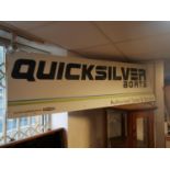 Original Quicksilver Boats Sailing Advertising banner Sign to thick plastic, approx 198cm x 61cm