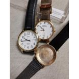 Pair of Gents Wristwatches + 9ct Gold Watch Casing