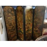 Four-Panel Victorian Decoupage Dressing Screen/Room Divider - 210cm high