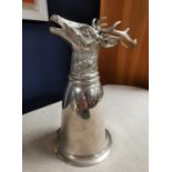 1970's Silver-Plated Gucci Deer/Stag Stirrup Goblet Cup, marked 'Italy' and 'Gucci' - 20.5cm high