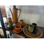 Portmeirion Vintage Orange and Green Coffee Set