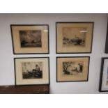 Trio of Etchings by Tom Whitehead (1886-1978), plus an Etching by Jack (John Edward) Hewer given as