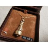 9ct Gold Lighthouse Pendant Necklace