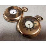 Pair of Gold-Plated Pocketwatches inc Waltham American Traveller