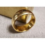 18ct Gold Wedding Band Ring, size R - 12.3g