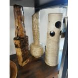 Trio of Designer Studio Pottery Vases - some in the style of Troika