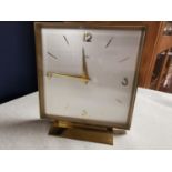 Imhof Swiss Made Deco-Style Gilt Bronze Desk Clock, 16cm high