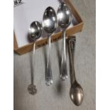 Colletion of Silver Teaspoons & Sugar Tongs inc alker Hall exmaples - total weight 48g