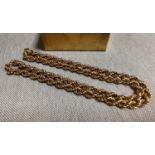18ct Gold Rope Necklace - 13.5g