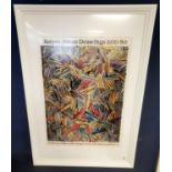 Framed Original 1981 Jasper Johns Pop-Art Margo Leavin Gallery Exhibition Poster