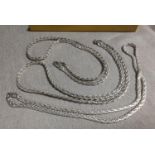 Trio of Sterling Silver Chains - approx 110g