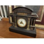 Antique French Japy Freres Slate Mantle Clock
