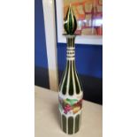 19th Century Bohemian Green Glass Decanter