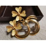 18ct Gold Floral Brooch