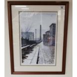 Limited Edition Framed Saltaire Bradford Street Scene by Stuart Hirst (1950-)