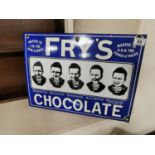 Blue Vintage Frys Chocolate Advertising Sign, 51x38cm