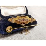 9ct Gold Antique Mourning Brooch
