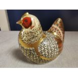Royal Crown Derby Farmyard Hen Paperweight - limited edition 136/5000, w/gold stopper