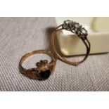 Pair of 9ct Gold Dress Rings - sizes N and M