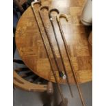 Collection of Four Vintage Waking Canes