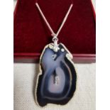 Silver 925 Agate Pendant Necklace