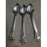 Trio of Silver Plated Vintage Rolex Bucherer of Switzerland Lucerne Souvenir Spoons