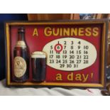 Vintage 'A Guinness a Day' Framed Advertising Piece, 48x32cm