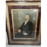 Victorian Oil of a Gentleman - in a Glass Fronted Box Frame w/velvet mount