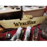 Large Wooden Wurlitzer Eagle Advertising Sign, approx 140cm across