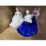 Trio of Royal Doulton and Coalport Lady Figures inc Nancy and Elaine