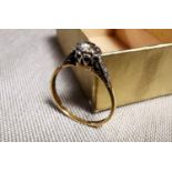 18ct Gold & Platinum Mount Diamond Engagement Ring, size Q