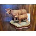 Border Fine Arts - Limousin Cow and Calf by Jack Crewdson, No 398/750, 23cm, with packaging box & in