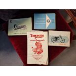 Quartet of Early Motorcycle/Car Service Manuals inc Vespa, Triumph, Yamaha, BMW