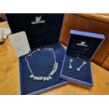 Pair of Boxed Swarovski Crystal Necklace and Earrings