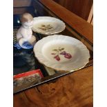 Pair of Royal Copenhagen Floral Pin Dishes and a Copenhagen Little Mermaid Figure