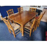 Bespoke Oak Table & Ladder Back Chairs Dining Suite (Chairs from Websters)