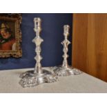 Pair of William Gould of London 1749 and 1750 Hallmarked Silver Candlesticks - 302g combined