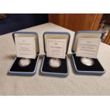 Trio of Silver 925 Proof Royal Mint Coins