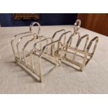 Pair of 1949 Birmingham Hallmarked Silver Toast Racks