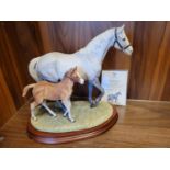 Border Fine Arts - Thoroughbred Mare and Foal, by Anne Wall, No 175/1500, 30cm, with packaging box &