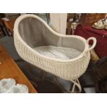 Victorian part-Wicker Painted Pram