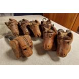 Collection (7) of Vintage Meerschaum-Style Carved Animal Face (Horses & Dog) Estate Smoking Pipes
