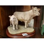 Limited Edition Border Fine Arts Classics Charolais Cow & Calf by Jack Crewdson - with packaging box