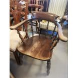 Oak Captains Chair/Smoker's Bow