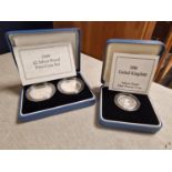 Trio of £2 and £1 Royal Mint Silver Proof Coins - approx 42g total