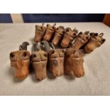 Collection (10) of Vintage Meerschaum-Style Carved Horse Face Estate Smoking Pipes