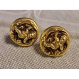 Pair of 18ct Gold Earrings with Cherub detail - 4.4g