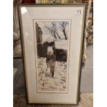 Signed (Pencil & Pen) Peter Brook Christmas 1979 Print of Hannah Hauxwell, H62 x W34