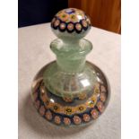 Early Victorian Stourbridge Millefiori Floral Scent Bottle Paperweight