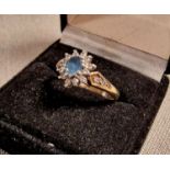 9ct Gold Blue Stone Dress Ring
